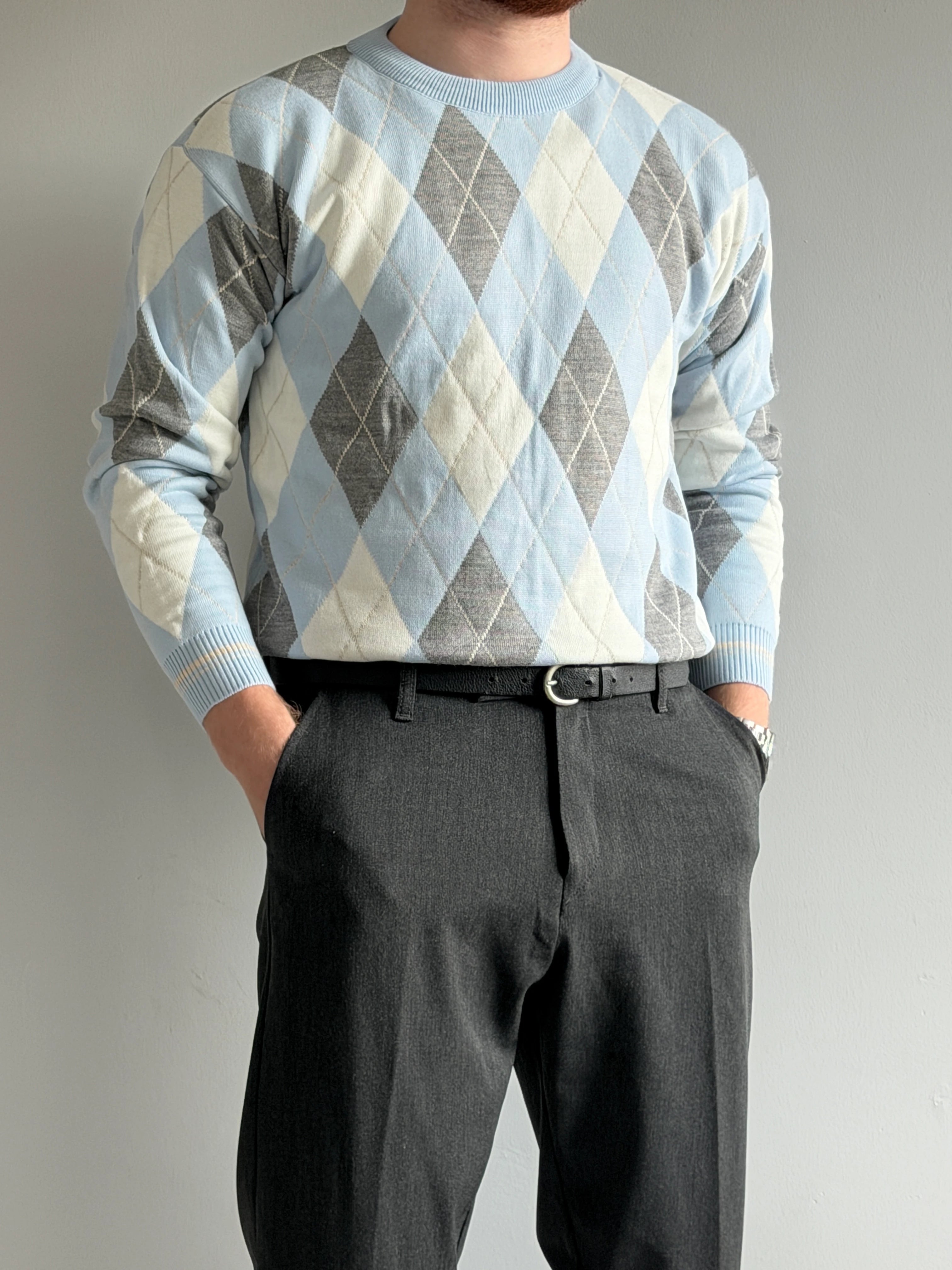 Polytrend - Patterned Knit Sweater - White