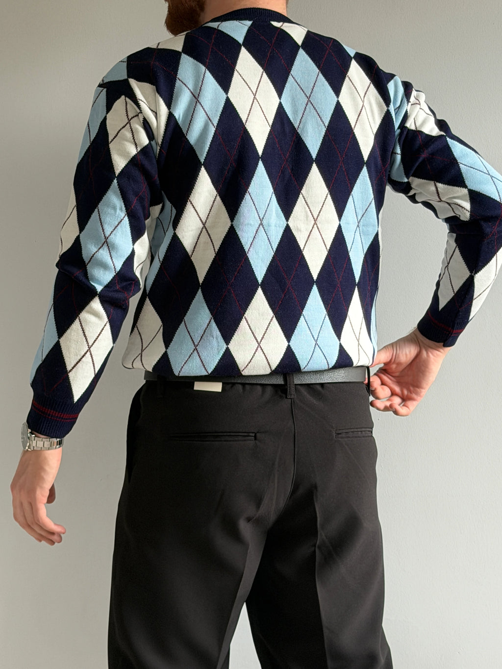 Polytrend - Patterned Knit Sweater - Blue