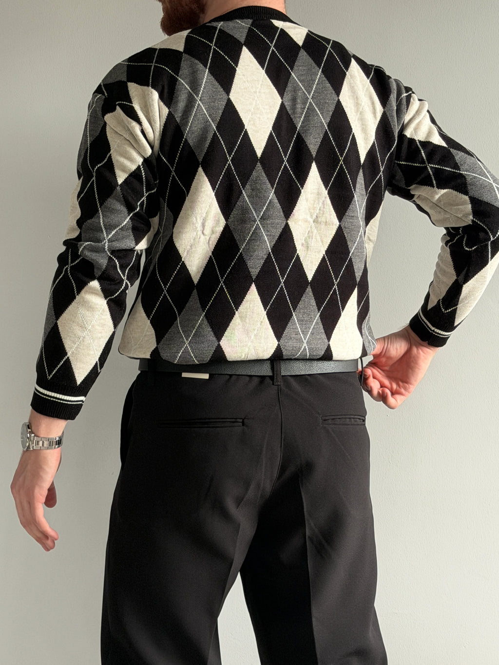 Polytrend - Patterned Knit Sweater - Black