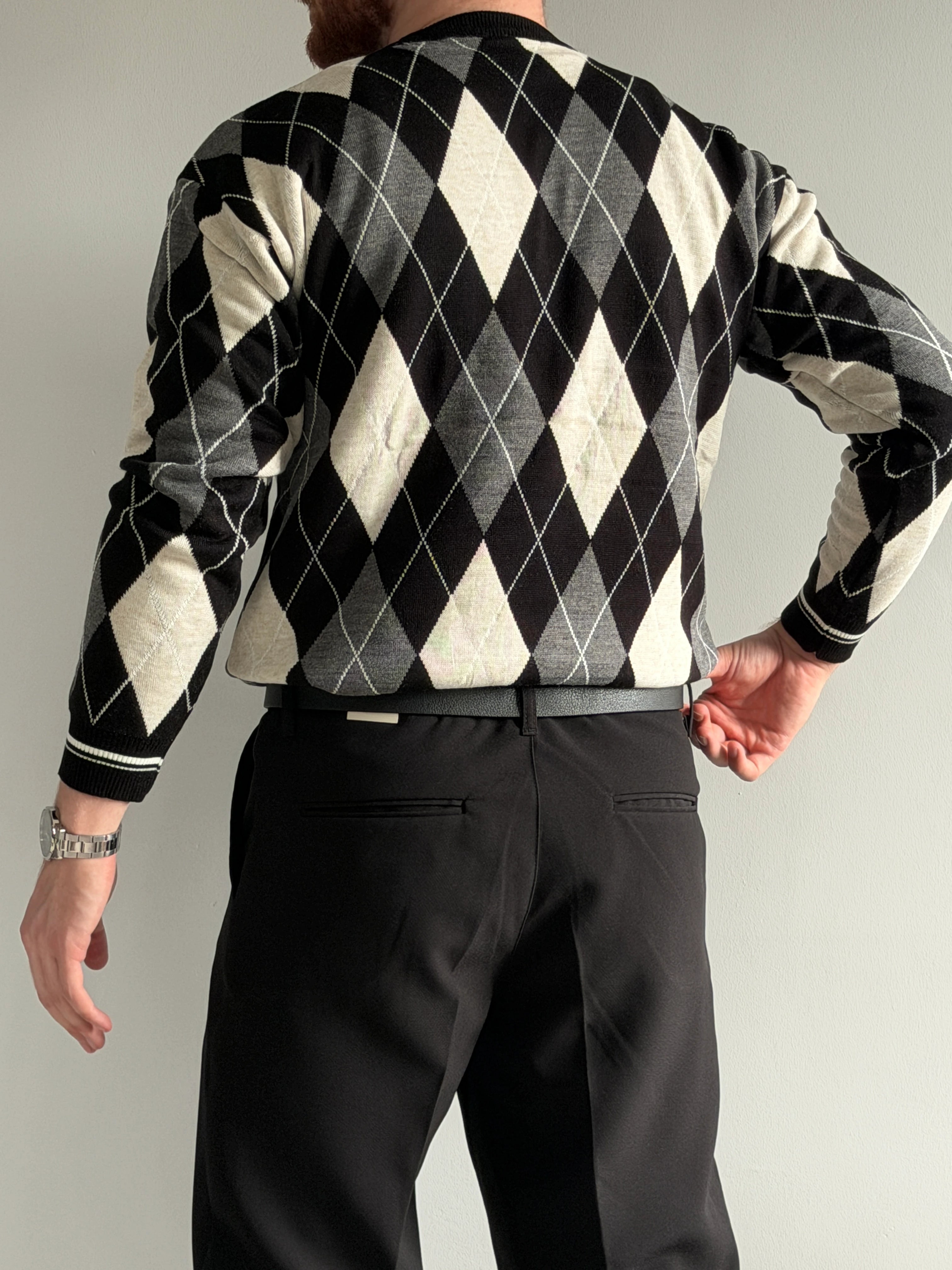 Polytrend - Patterned Knit Sweater - Black